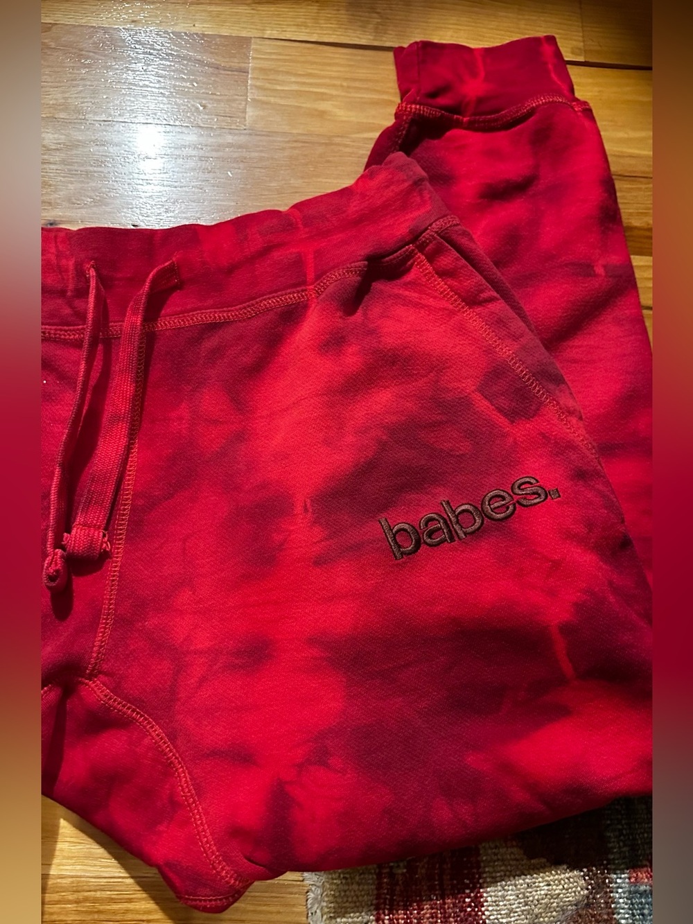 Women's Red Tie-Dye “self love” Jogger Sweat Pants